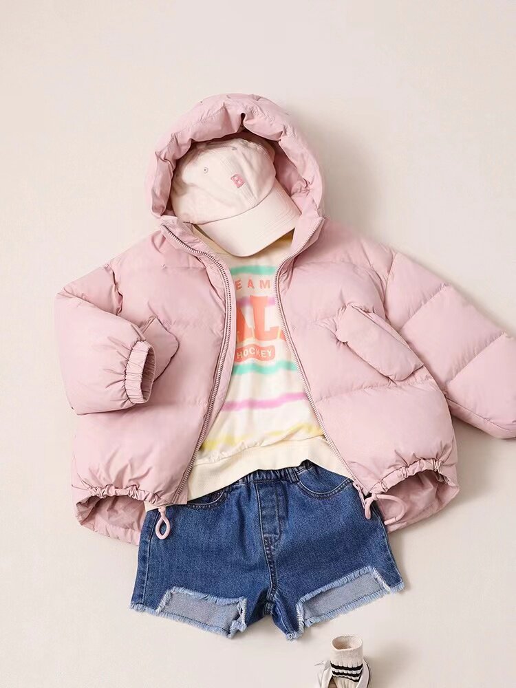 鑫贝尔中长款厚款女童90绒羽绒服