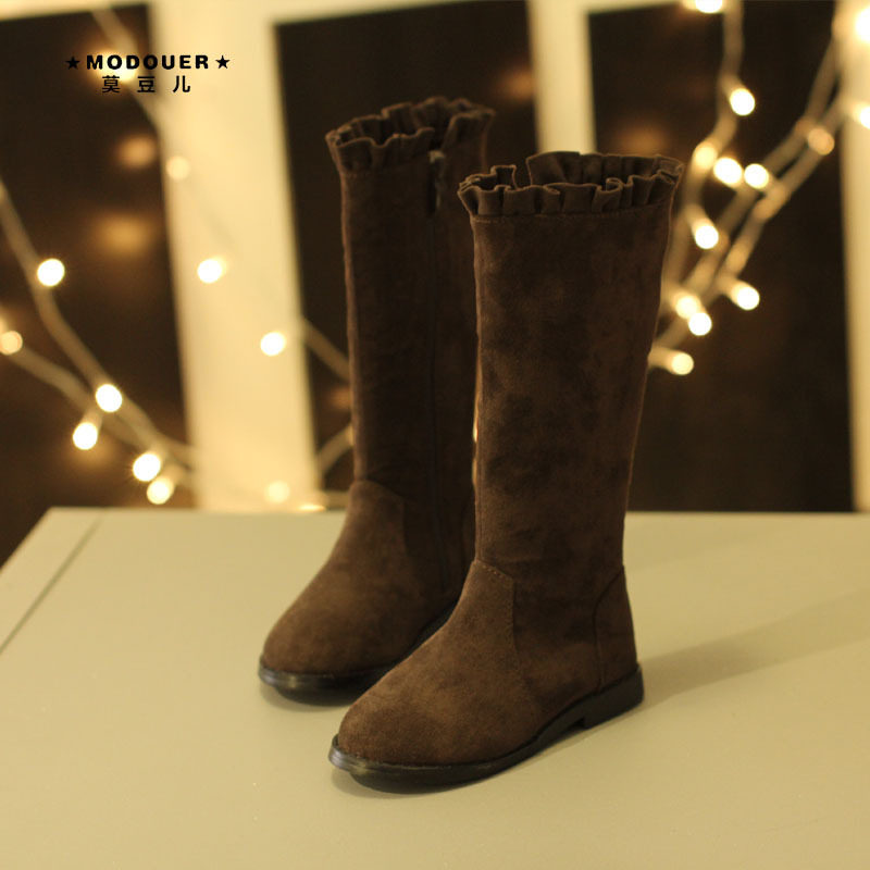 女童长靴2025年冬季新款儿童加绒二棉马丁靴女孩软底高筒靴中大童