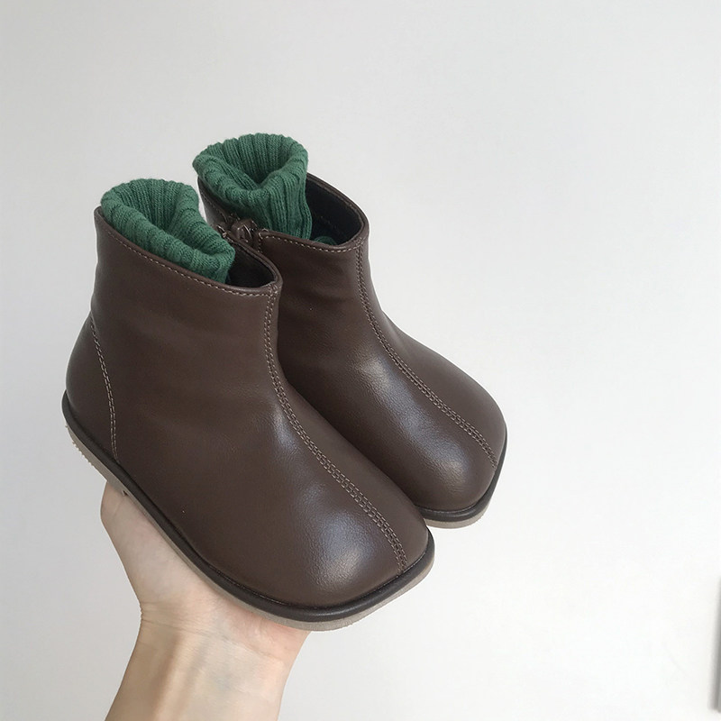 女童短靴春秋单靴2025新款儿童马丁靴英伦风公主靴子时尚女孩皮靴