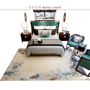 羊毛地毯 新中式简约美式欧式中国风客厅沙发茶几卧室地垫可定制