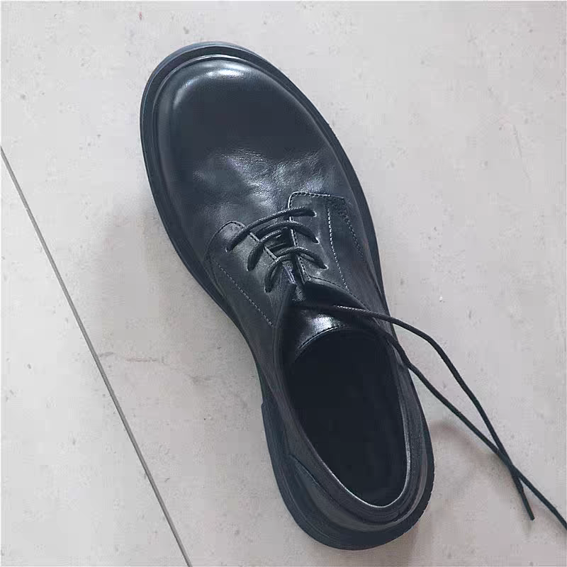 简约有型头层牛皮德比鞋休闲皮鞋