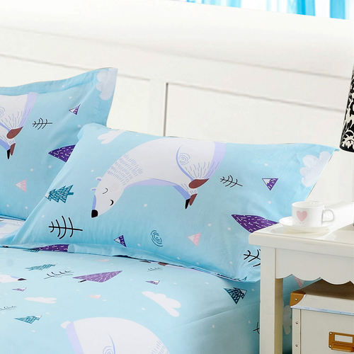 金富彩纯棉枕套斜纹单人