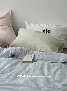 Layman外行 A类纯棉双层纱四件套纯色简约混搭全棉纱布裸睡超柔