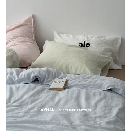 Layman外行 A类纯棉双层纱四件套纯色简约混搭全棉纱布裸睡超柔