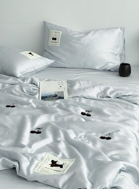 a类母婴级天丝夏凉被四件套莱赛尔凉感单双人空调被可机洗薄被子