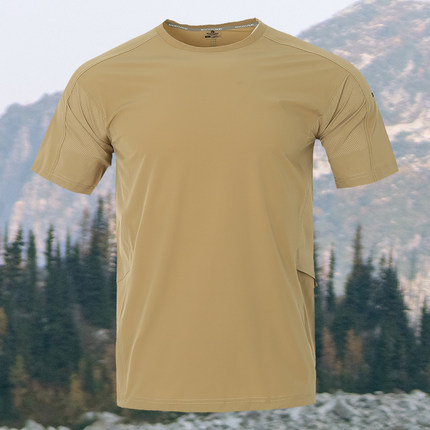 岩云7A短袖速干男士夏季圆领休息T恤抗菌吸湿透气半袖半截袖t恤