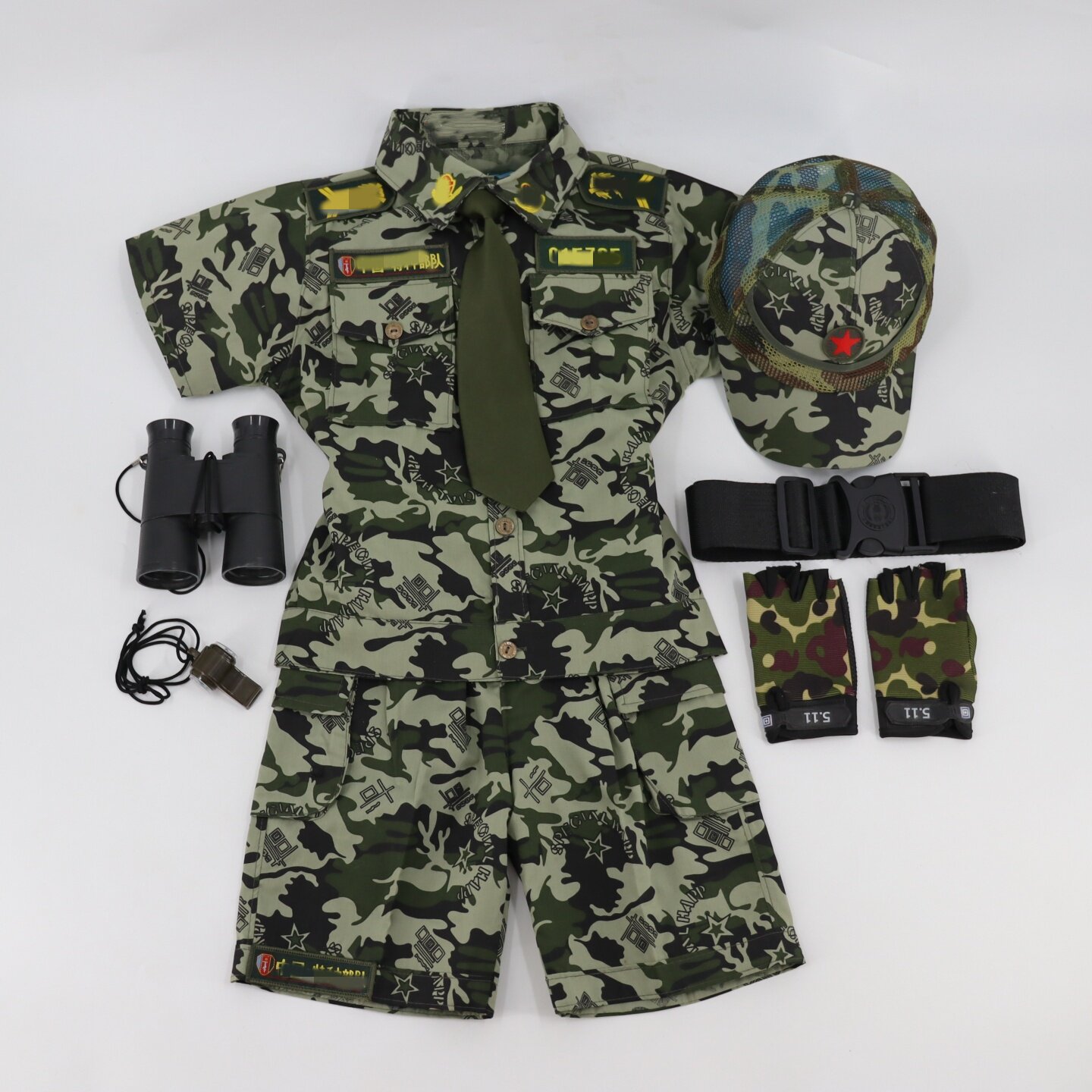 儿童迷彩服套装男女童夏令营军装研学演出服表演特种兵舞蹈服短袖
