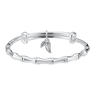 顺钦银楼S9999纯银手镯女设计感竹节足银镯子银手饰中式礼物好运