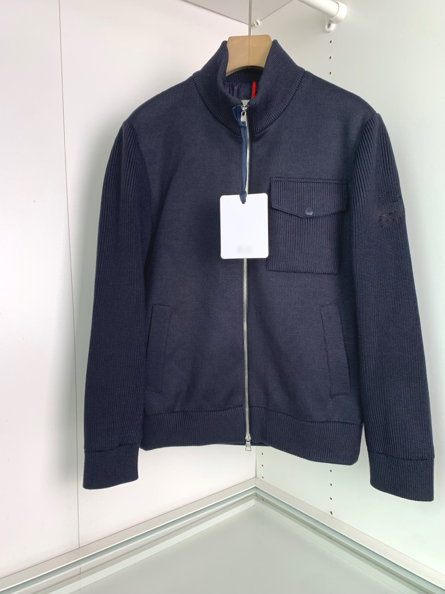 thumbnail for 2025 Autumn/Winter Business Casual Wool Knit Patchwork Stand Collar down Jacket Thick Warm Plaid down Coat Trendy