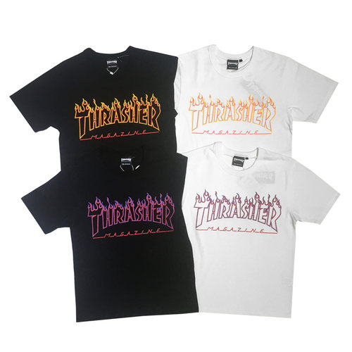 正品现货Thrasher火焰短袖情侣
