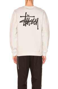 【现货】Stussy Stock Crew 圆领卫衣粉色刺绣 潮牌情侣款 男