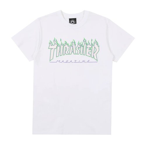 【正品现货】Thrasher Joker Flame 美版小丑配色绿紫火焰短袖T恤