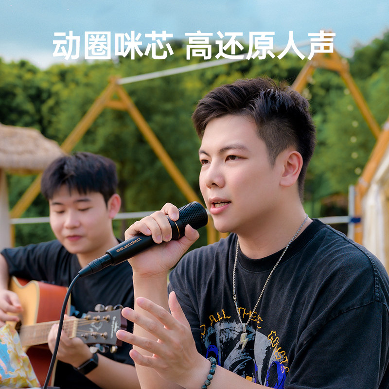 得胜DM103有线动圈话筒家用K歌直播声卡户外卡拉OK弹唱麦克风唱歌