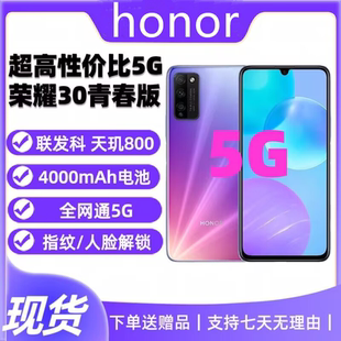 honor 全網(wǎng)通5G大屏王者吃雞學(xué)生老人抖音鴻蒙手機(jī) 30青春版 榮耀