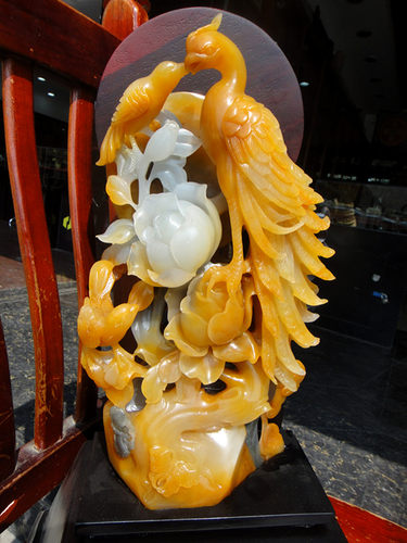天然黄龙玉摆件盆景装饰品玉石