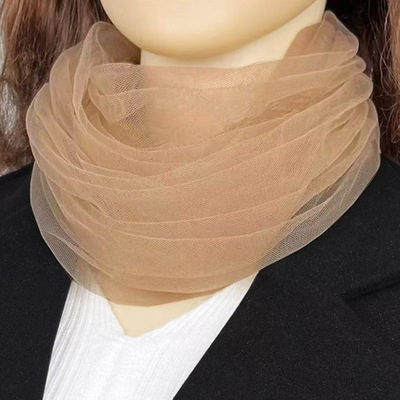 秋冬防晒护颈套头小围脖丝巾围巾