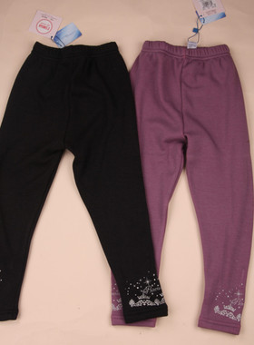 三枪迪士尼专柜正品女童桑狐立绒长裤保暖裤打底裤68108抓绒裤