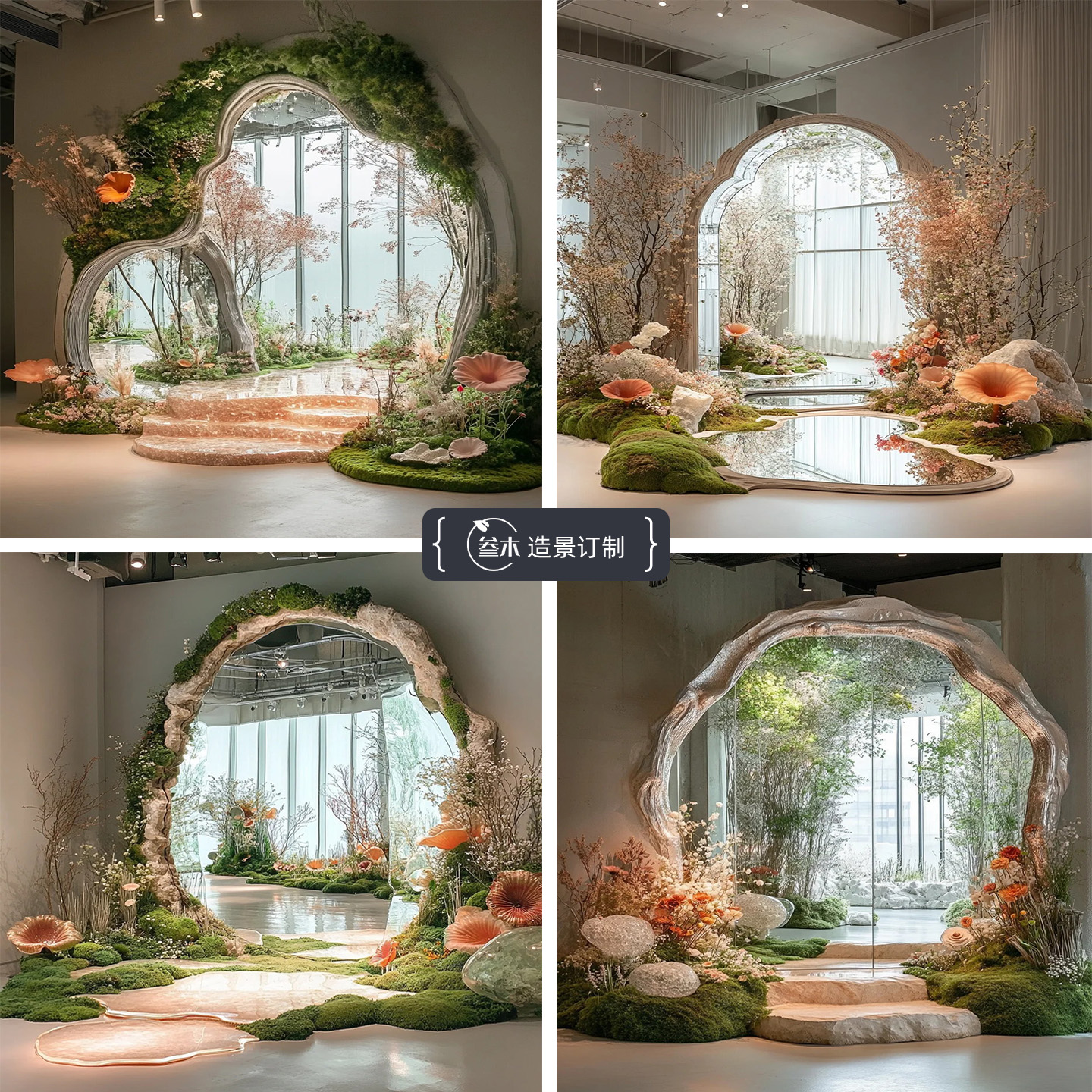 网红打卡造景仿真花植物墙装饰花