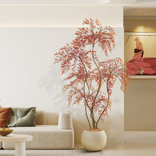 南天竹仿真绿植高端轻奢客厅直播间装 饰落地摆件大型假树仿生植物