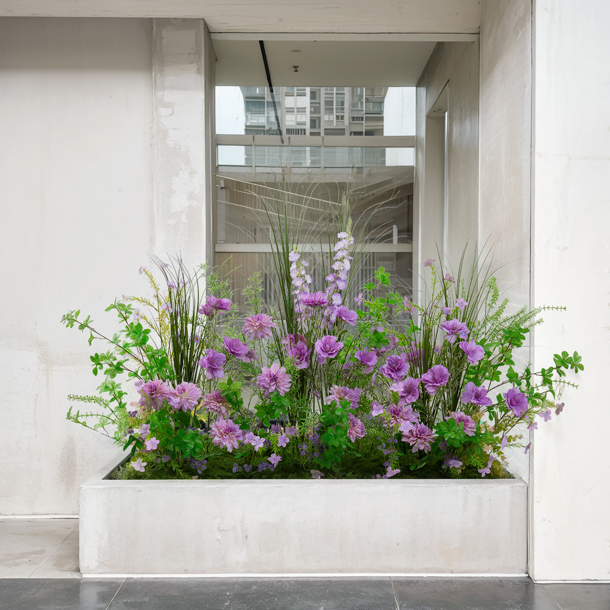 仿真綠植假花景觀室內玄關轉角