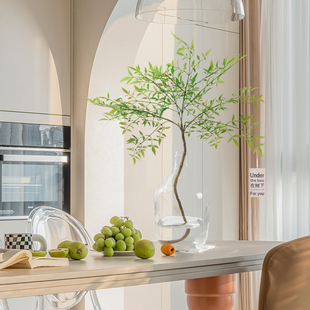 餐厅桌面小型绿植仿真南天竹北欧风室内台面装饰摆件假花植物造景