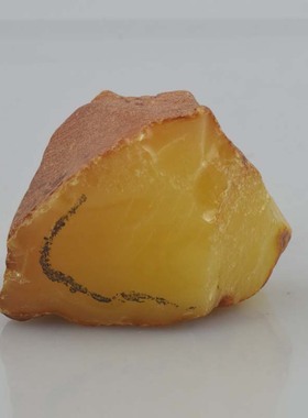 奇翠阁乌克兰琥珀蜜腊原石鸡油黄大珠子大桶珠料30.23克