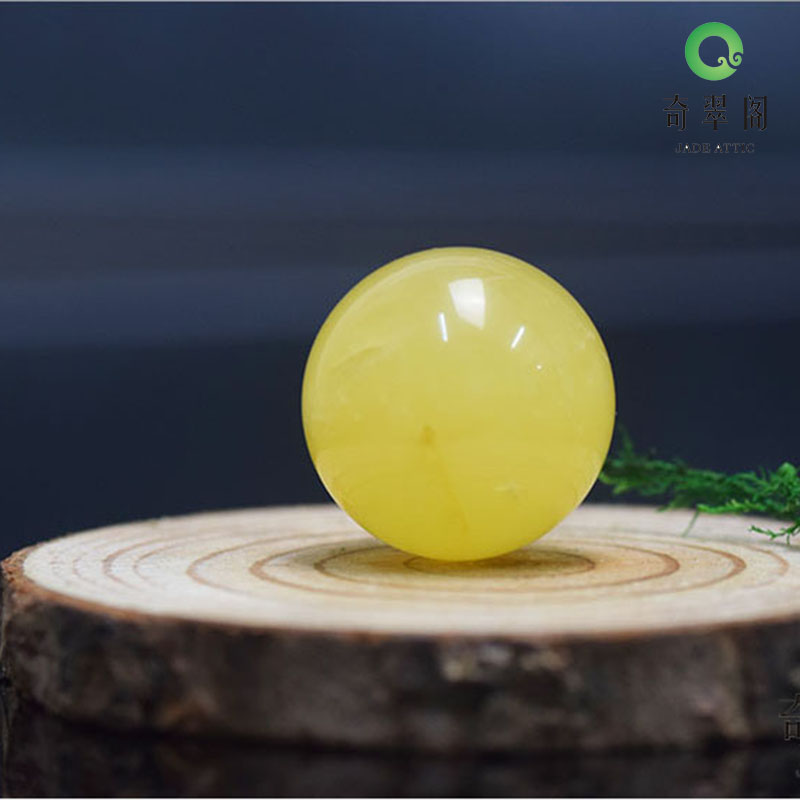奇翠阁纯天然波罗地海琥珀蜜蜡圆珠散珠原石自加工