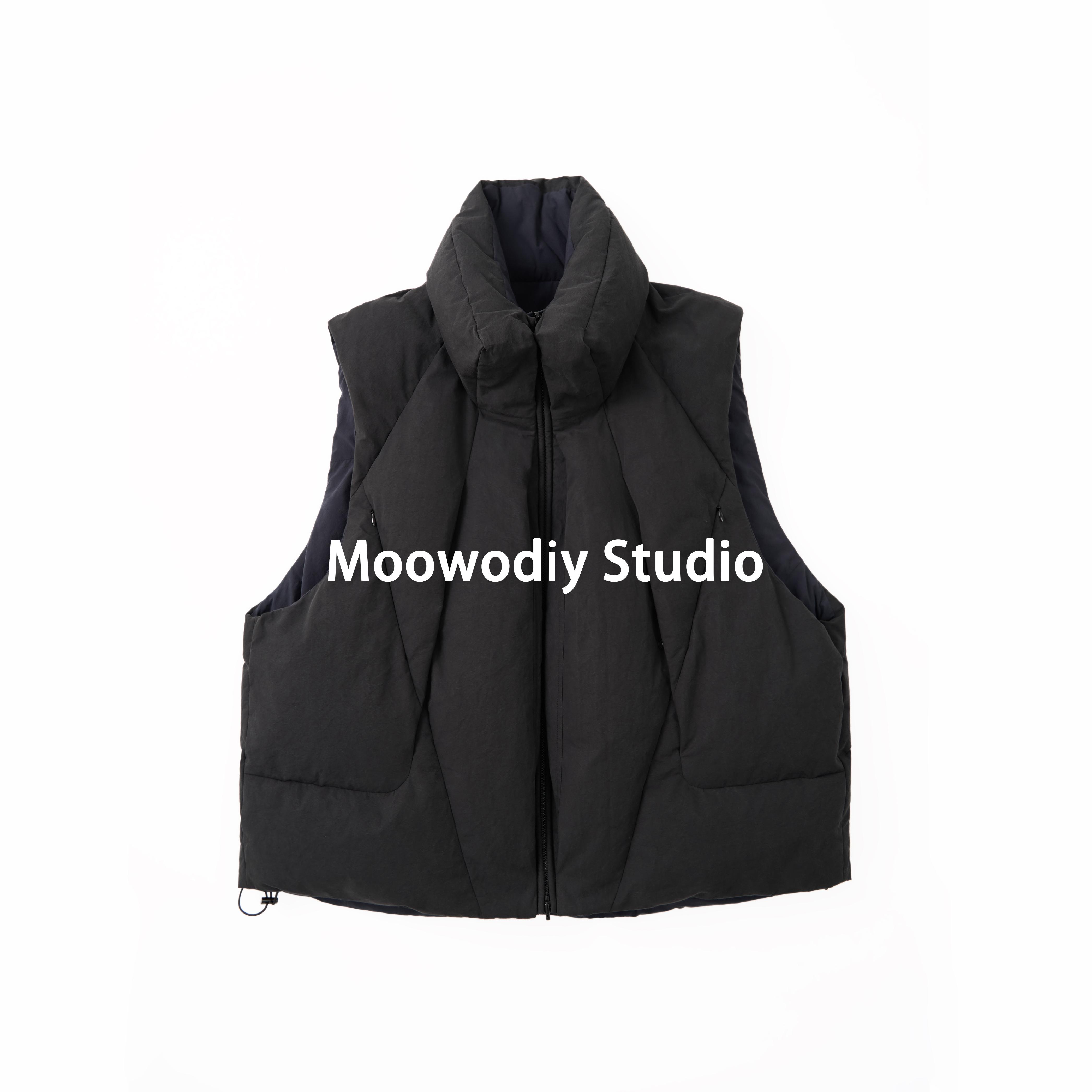 异形立体菱形拼接隐形拉链阔型羽绒马甲（男女同款）