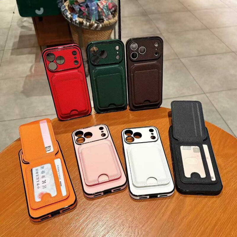 适用iPhone17Promax零钱证件卡包手机壳15pro高级白领14plus全包防摔保护套13PM简约爱玛橙12/11摄像镜头7Air