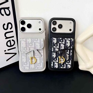 适用欧美马鞍D卡扣零钱卡包iPhone17Promax全包软壳防摔保护套苹果16plus专柜同款 手机壳15pro轻奢高级感1413