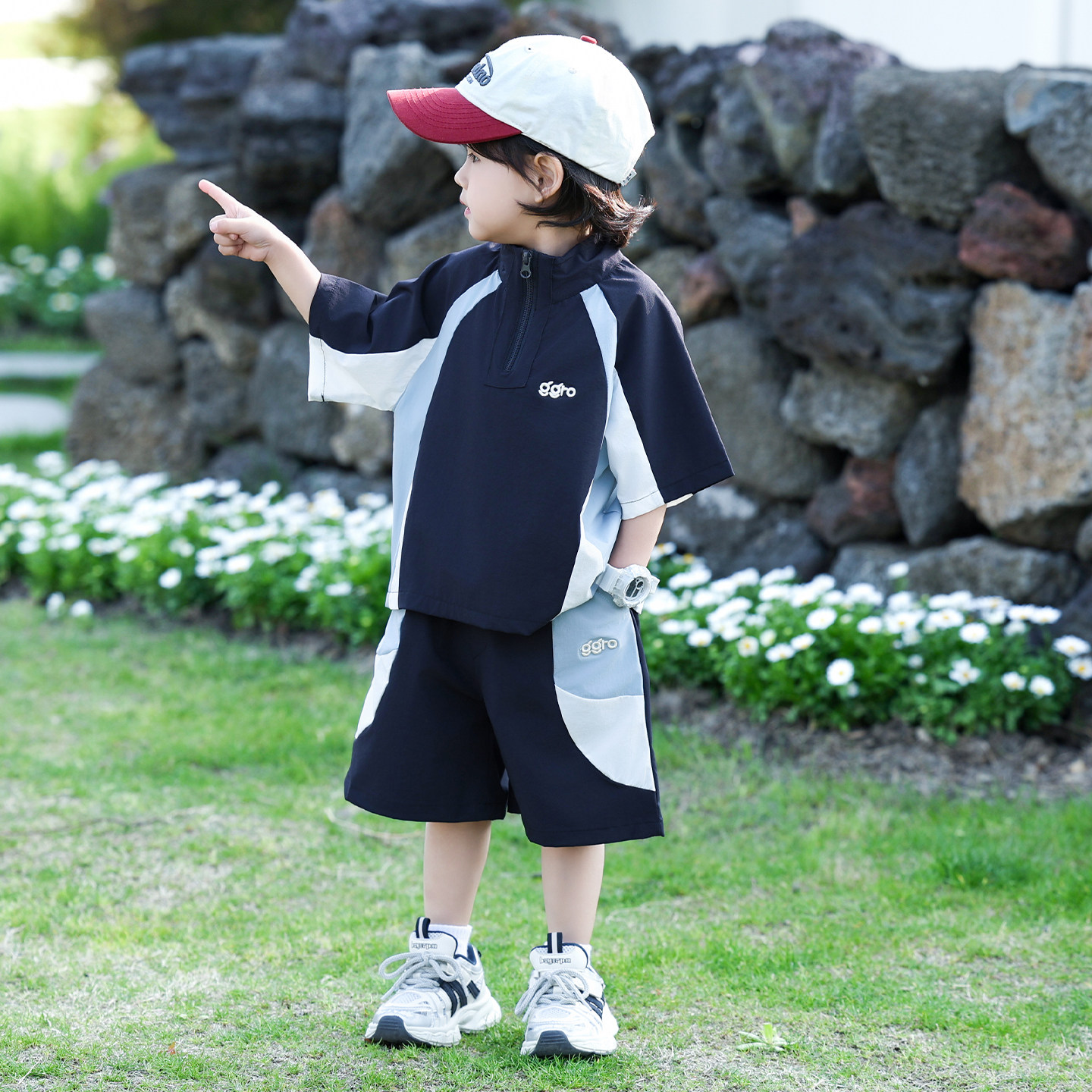 男童夏季韩版运动服棒球服两件套
