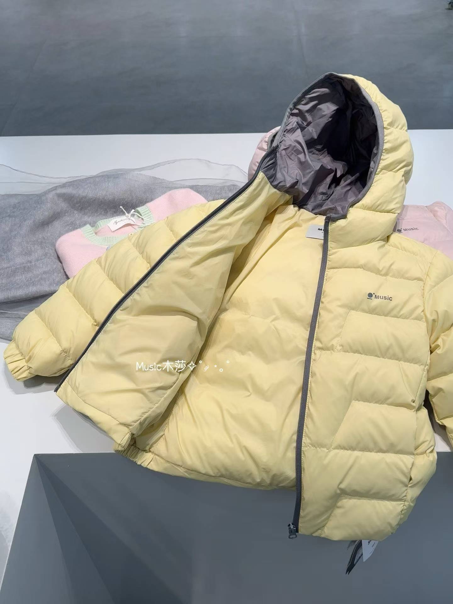 木莎女童韩系连帽羽绒服26秋冬新中大童冲锋衣外套男童拉链面包服