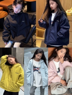 冲锋衣女童加绒外套2025秋冬新款男童连帽棉服中大童加厚保暖上衣