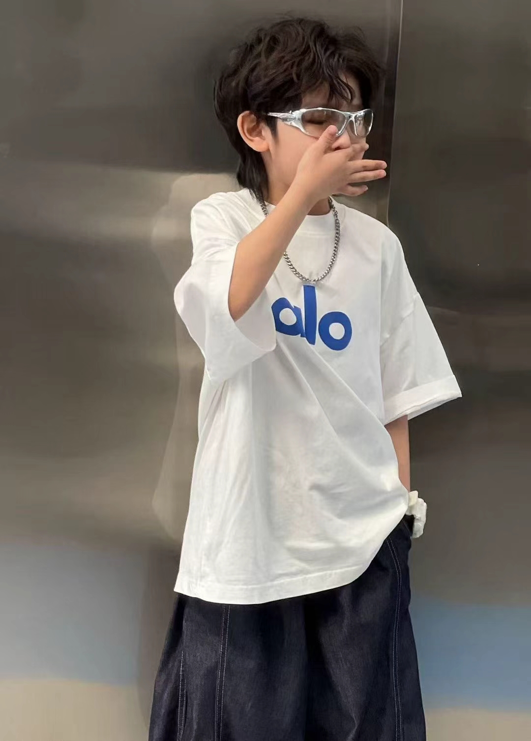 女童纯棉短袖T恤2025夏新款中大童休闲半袖男童韩版宽松上衣时髦