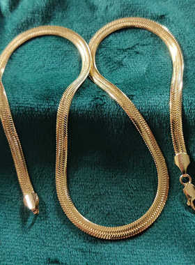 质感厚重意大利扁蛇骨链S925银