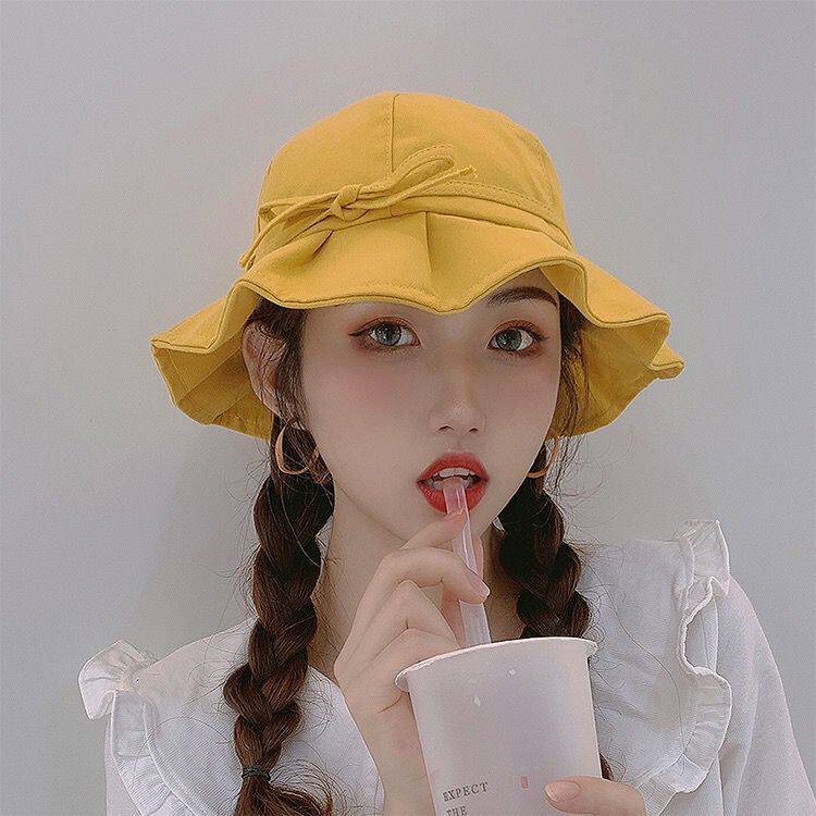 花盆帽遮阳 女防晒明星同款士2023新潮遮阳爱蝴蝶遮阳百搭渔夫帽
