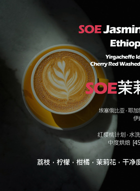 SOE埃塞俄比亚伊迪朵茉莉红樱桃水洗单品意式咖啡豆新鲜中烘荔枝