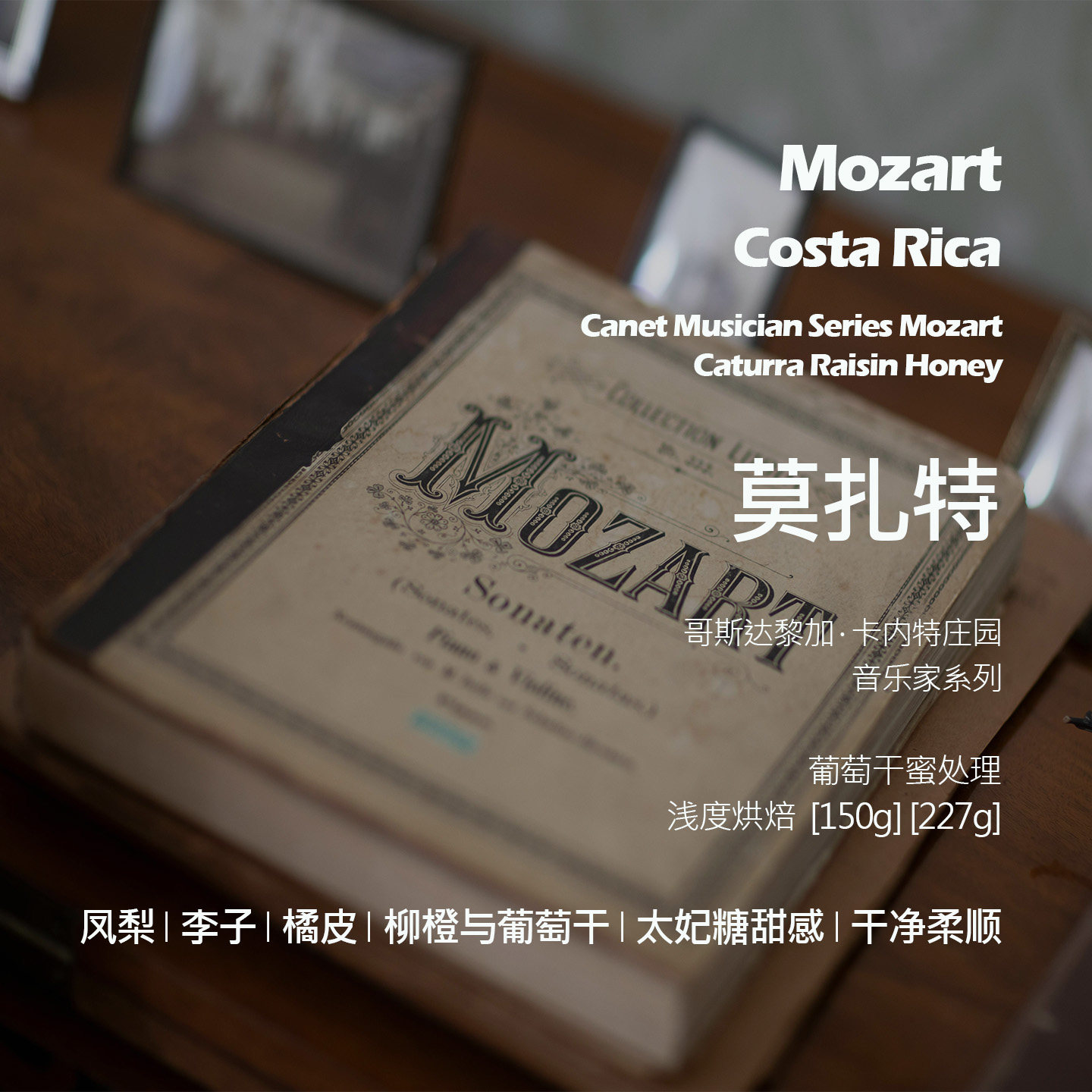 哥斯达黎加音乐家系列卡内特庄园莫扎特葡萄干蜜处理手冲咖啡豆