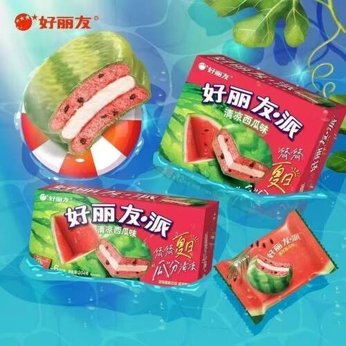 好丽友清凉西瓜派盒装西式夹心蛋糕办公室下午茶儿童休闲零食