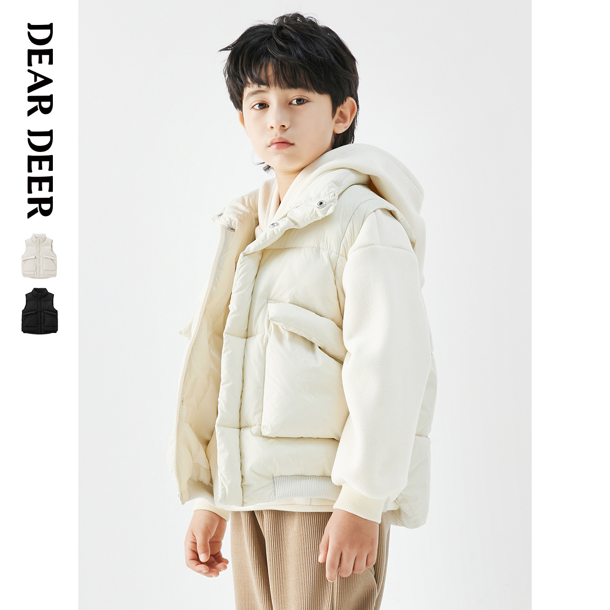 【清仓】迪迪鹿童装男大童羽绒背心秋冬款加厚潮流儿童马甲