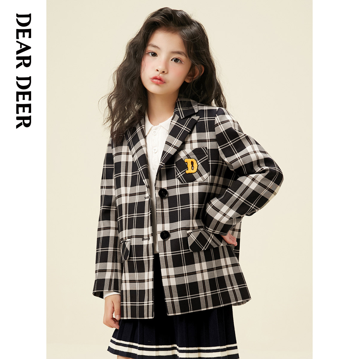 【门店同款】迪迪鹿童装女大童风衣春秋款儿童格子中长款大衣,童装/婴儿装/亲子装,风衣,淘宝优惠券,粉丝福利购,淘宝优惠卷