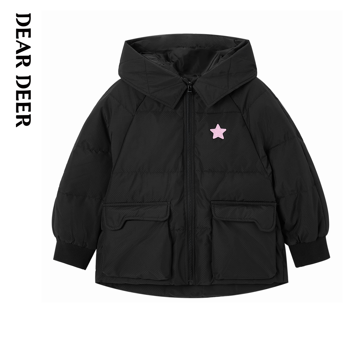 【门店同款】迪迪鹿童装女童羽绒服儿童冬季新款连帽羽绒外套保暖