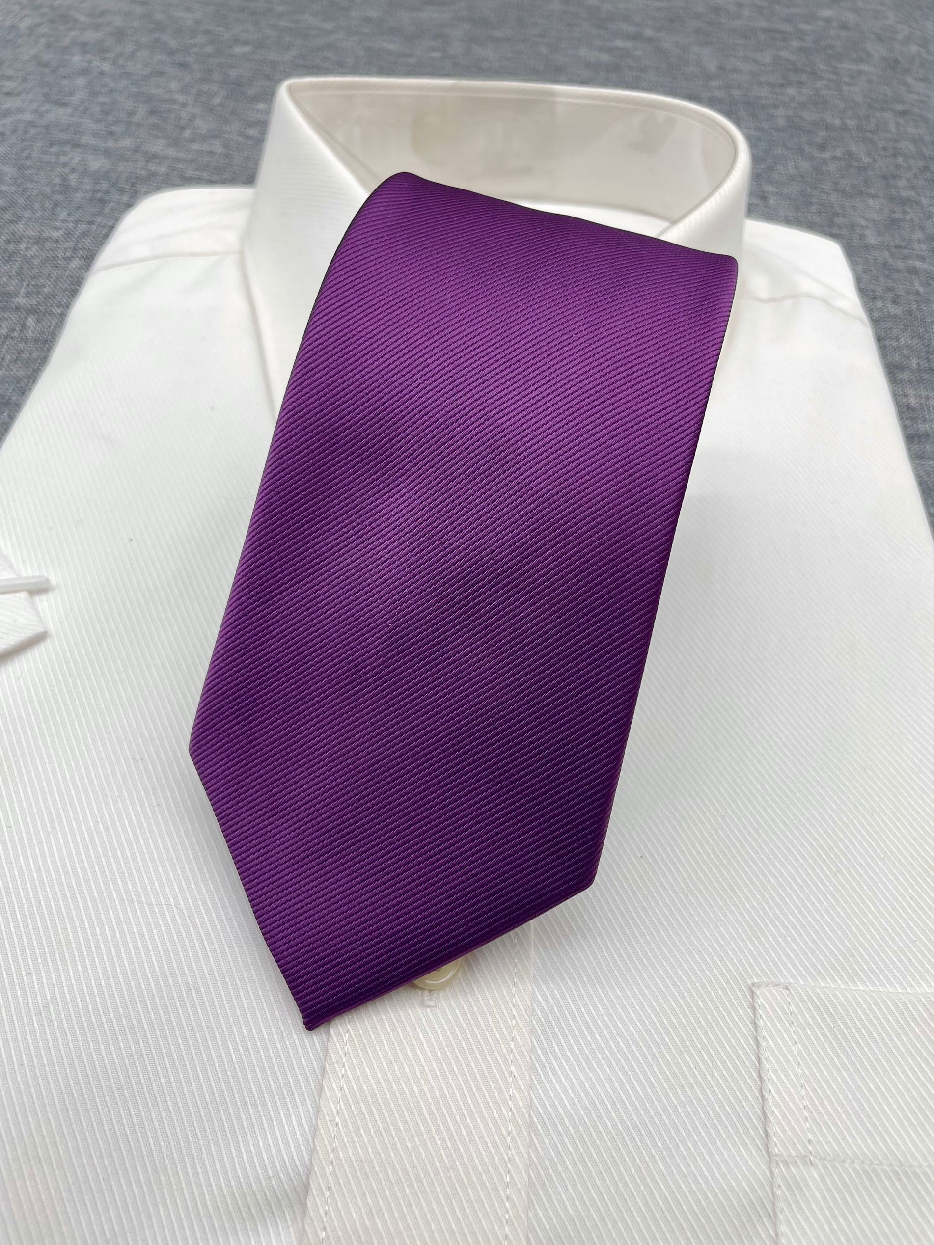 深紫色男女士手打领带商务职业正装8CM宽版