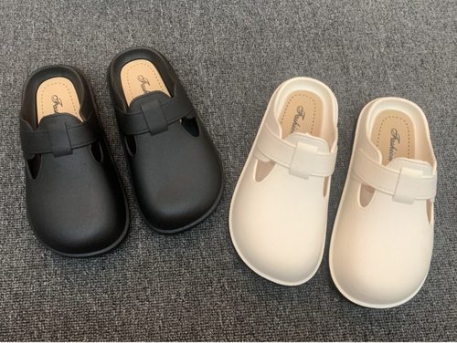 2024新款包头半拖鞋女夏简约风舒适轻便防滑懒人外穿平底洞洞鞋女