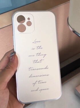 爱超越时空｜英文原创手机壳 modemoiselle英语渐变文字 银色手机壳液态硅胶软壳 镜头全包 ins风Apple/苹果