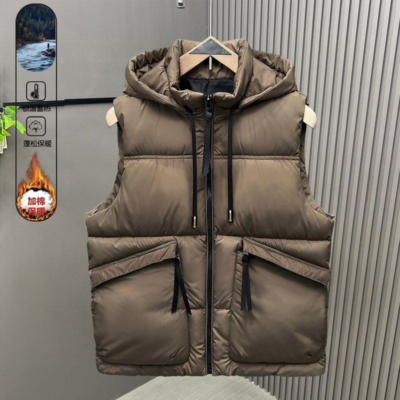 连帽可拆棉马甲男2025秋冬休闲背心坎肩保暖马夹大码加厚潮流外套,男装,常规马甲,淘宝优惠券,粉丝福利购,淘宝优惠卷
