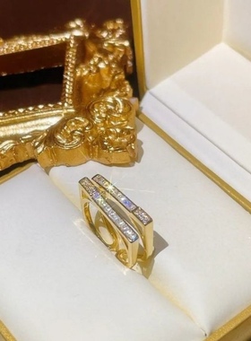 轻奢指环个性小众设计满钻几何