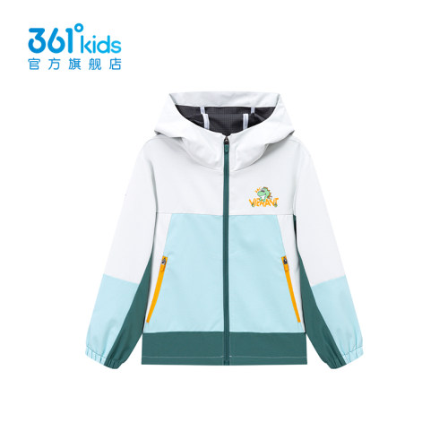 361度儿童连帽外套男童2026秋季新款开衫运动休闲上衣K52634601