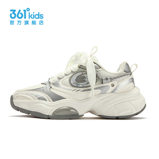 361度儿童运动鞋女童厚底老爹鞋2025休闲鞋舒适百搭K82613825A