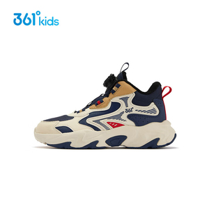 361童鞋男童高帮棉鞋加绒运动鞋皮面2025冬季防滑休闲K72542606A